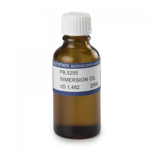 Euromex Huile d'immersion 25 ml. Indice nD = 1.482 - PB.5255