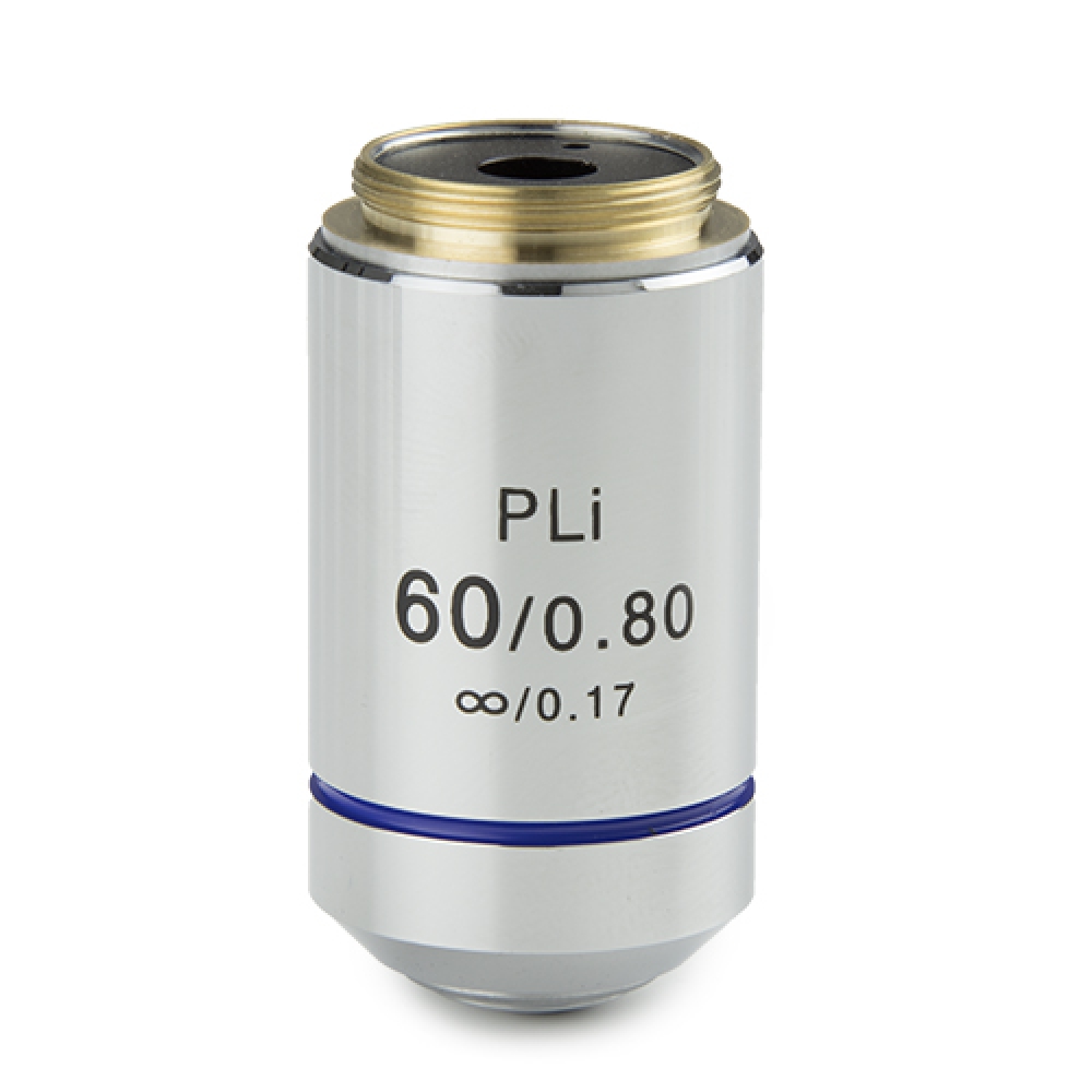 Euromex Plan PLi S60x/0.85 IOS objective. 0.17 mm cover glass correction. WD 0.14 mm - IS.7260